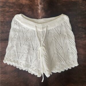 SHEIN Cream Knit Shorts